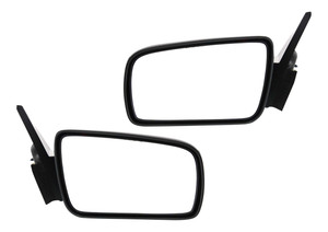 Mirror Pair/Set for 2005-2009 Ford Mustang, Right Passenger and Left Driver, Power Adjustable, Non-Folding, Non-Heated, Textured Finish Replacement