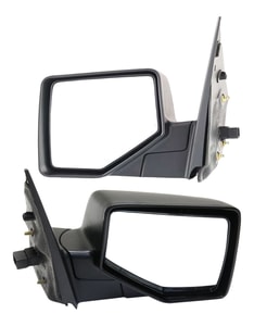 Mirror Pair/Set for 2006-2010 Ford Explorer, Right Passenger and Left Driver, Power, Manual Folding, Non-Heated, Textured, No Puddle Light, Replacement