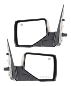 Power Mirror Pair/Set for 2006-2010 Ford Explorer, Manual Folding, Heated, Textured, with Puddle Light, Right Passenger and Left Driver Replacement
