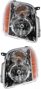 Headlight Assembly for GMC Yukon/Yukon XL 1500, 2007-2014, Right Passenger and Left Driver, Halogen, Replacement Pair/Set