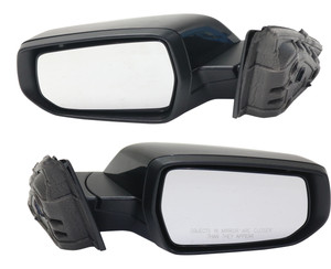 Mirror Pair/Set for Chevrolet Malibu 2016-2019 Hybrid/LT Models - Right Passenger and Left Driver Side, Power, Manual Folding, Heated, Paintable, with Signal Light, without Memory or Lane Change Assist, Replacement
