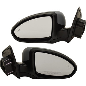Mirror Pair/Set for 2013-2015 Cruze/2016 Cruze Limited, Right Passenger and Left Driver, Power Controlled, Manual Folding, Heated, Paintable, with Blind Spot Light in Housing, without Auto Dimming, Memory, and Signal Light Replacement