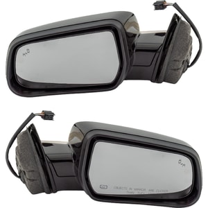 Power Heated Paintable Mirror Pair/Set for Chevrolet Equinox 2016-2017/GMC Terrain 2015-2017, Right Passenger and Left Driver, Manual Folding, with Blind Spot Detection in Glass, without Auto Dimming, Memory, and Signal Light Replacement