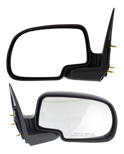 Mirror Pair/Set for Chevrolet Silverado/GMC Sierra 1999-2006 and 2007 Classic, Right Passenger and Left Driver, Non-Towing, Manual Adjustment, Manual Folding, Non-Heated, Chrome, Replacement