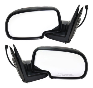 Power Manual Folding Non-Towing Chrome Mirror Pair/Set for Chevrolet Silverado/GMC Sierra 1999-2002, Right Passenger and Left Driver, Non-Heated, Replacement