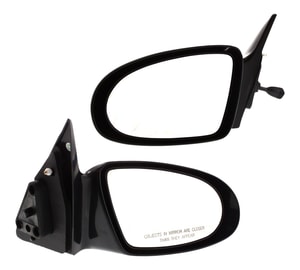 Manual Adjust Mirror Pair/Set for 1993-1997 Prizm, Right Passenger and Left Driver, Non-Folding, Non-Heated, Paintable Replacement