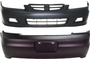 Front and Rear Bumper Cover Set for 2001-2002 Honda Accord Coupe, Primed (Ready to Paint) - Replacement