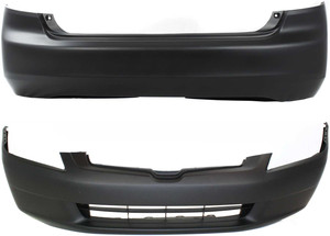 Front and Rear Bumper Cover Set for 2003-2005 Honda Accord Sedan, Primed (Ready to Paint), Replacement
