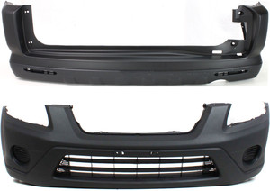 Front and Rear Bumper Cover Set for 2005-2006 Honda CR-V EX/LX Models, Textured, Suitable for Japan and U.K. Built Models - Replacement Part