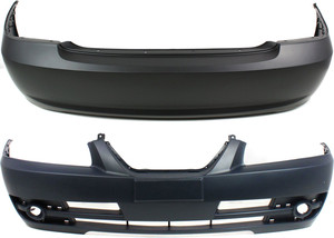 Front and Rear Bumper Cover Set for Hyundai Elantra Sedan 2004-2006, Primed (Ready to Paint), Replacement