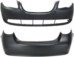 Front and Rear Bumper Cover Set for 2007-2010 Hyundai Elantra Sedan, Primed (Ready to Paint) Replacement