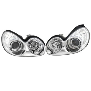 Headlight Assembly Pair/Set for 2002-2005 Hyundai Sonata, Right Passenger and Left Driver Halogen Lights, Replacement