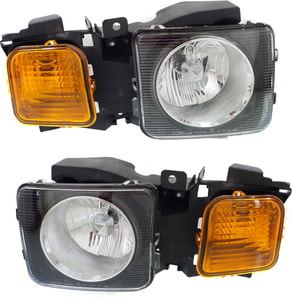 Headlight Assembly Pair/Set for Hummer H3 2006-2010 / H3T 2009-2010, Right Passenger and Left Driver, Halogen Replacement