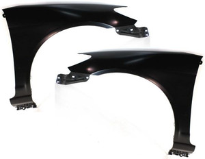 Front Fender Pair/Set for 2004-2005 Honda Civic Coupe/Sedan, Right Passenger and Left Driver, Primed (Ready to Paint) Replacement