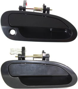 Front and Rear Outside Door Handle Right Passenger for Honda Accord 1998-2002, Sedan, Japan/USA Built, Set of 2, Smooth Black, Replacement
