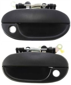 Front Door Handle Assembly Pair/Set for Hyundai Accent 1995-1998, Includes Right Passenger and Left Driver Handles, Outside, Plastic, Textured Black, Replacement