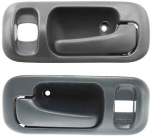 Front Door Handle Pair/Set for Honda Odyssey 1995-1998/CR-V 1997-2001, Inside, Right Passenger and Left Driver, Gray with Big Clip, Plastic with Lock Hole, Replacement