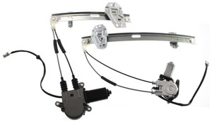 Front and Rear Window Regulator Set with Power Motor for 1994-1997 Honda Accord, Left Driver Side Replacement