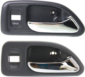 Front and Rear Door Handle for Honda Accord 1994-1997 Right Passenger, Inside, Set of 2, Chrome Gray, Sedan/Wagon, Replacement