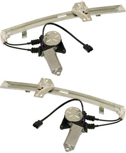 Rear Window Regulator Pair/Set for Honda Accord 1990-1993, Right Passenger and Left Driver, Power, with Motor, Replacement