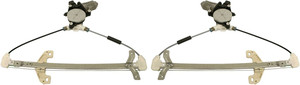 Power Rear Window Regulator Pair/Set for 2003-2007 Honda Accord Sedan, Right Passenger and Left Driver Side w/ Motor, Replacement