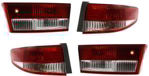 Tail Light Assembly Pair/Set for 2003-2004 Honda Accord Sedan, Inner and Outer, Right Passenger and Left Driver, Excluding Hybrid, Replacement