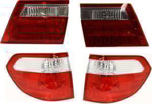 Tail Light Pair/Set for 2005-2007 Honda Odyssey, Replacement 4-Piece Inner and Outer Right Passenger and Left Driver Pair/Set