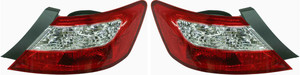 Tail Light Pair/Set for Honda Civic Coupe 2009-2011, Right Passenger and Left Driver, Lens and Housing, Replacement