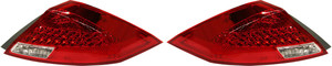 Tail Light Pair/Set for 2006-2007 Honda Accord Coupe, Right Passenger and Left Driver, Lens and Housing, with Black Rim - Replacement