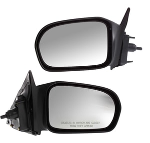 Manual Remote Non-Folding, Non-Heated, Textured Mirror Pair/Set for 2001-2004 Honda Civic DX Coupe Model, Right Passenger and Left Driver, w/o Auto Dimming, BSD, Memory, Signal Light Replacement