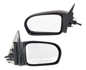 Manual Remote Mirror Pair/Set for 2001-2005 Honda Civic Sedan, Right Passenger and Left Driver, Non-Folding, Non-Heated, Paintable, Without Auto Dimming, BSD, Memory, and Signal Light Replacement
