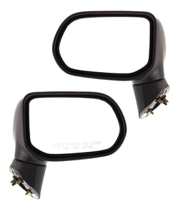 Manual Adjust and Folding Mirror Pair/Set for 2006-2011 Honda Civic Sedan (Excluding Hybrid), Left Driver and Right Passenger, Non-Heated, Textured, Without Auto Dimming, Blind Spot Detection, Memory, and Signal Light, Japan/USA Built Vehicle Replacement.