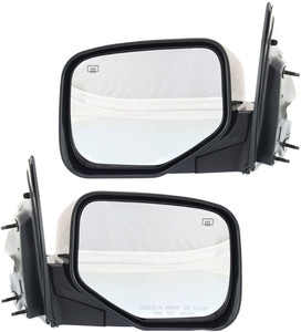 Power, Heated, Paintable, Manual Folding Mirror Pair/Set for Honda Ridgeline 2006-2014, Right Passenger and Left Driver Replacement