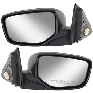 Mirror Pair/Set for Honda Accord 2008-2012 Sedan, Right Passenger and Left Driver, Power, Manual Folding, Heated, Paintable, without Auto Dimming, with Blind Spot Detection, Memory, and Signal Light Replacement.