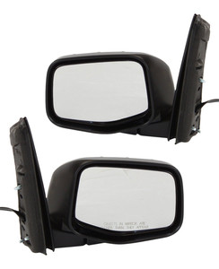 Mirror Pair/Set for Honda Odyssey 2011-2013 LX Model, Right Passenger and Left Driver, Power Adjustment, Manual Folding, Non-Heated, Textured, Replacement