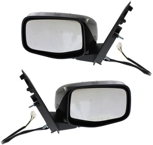 Heated Power Mirror Pair/Set for 2011-2013 Honda Odyssey EX/EX-L, Right Passenger and Left Driver, Manual Folding, Textured Replacement