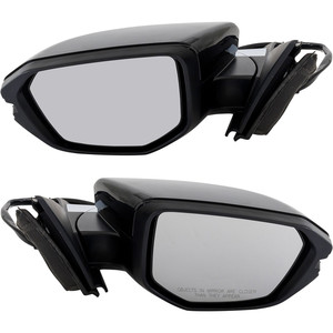 Power Mirror Pair/Set for Honda Civic 2016-2021, Right Passenger and Left Driver, Manual Folding, Heated, Paintable, with In-housing Signal Light, without Auto Dimming, Blind Spot Detection, and Memory Replacement