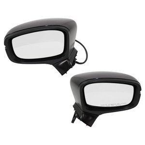 Mirror Pair/Set for Honda Odyssey 2018-2019, Right Passenger and Left Driver, Power, Manual Folding, Heated, Paintable, with Signal Light, without Camera Hole and Memory Replacement.