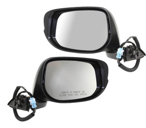 Mirror Pair/Set for FIT 2009-2014, Right Passenger and Left Driver, Power, Manual Folding, Non-Heated, Paintable Replacement