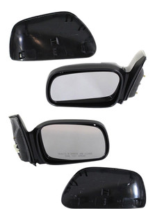 Power Heated Non-Folding Mirror Pair/Set for 2009-2011 Honda Civic EX-L Coupe, Right Passenger and Left Driver, Paintable, Replacement