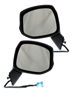 Power Heated Textured Mirror Pair/Set for Honda Civic 2012-2013, Manual Folding, w/o Auto Dimming, Blind Spot Detection, Memory, & Signal Light, Right Passenger and Left Driver Replacement