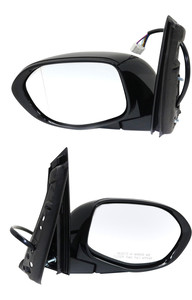 Mirror Pair/Set for 2014-2017 Honda Odyssey, Right Passenger and Left Driver, Power, Manual Folding, Heated, Paintable, with Memory and Signal Light, without Side View Camera, for Touring/Touring Elite Models, Replacement