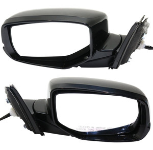 Mirror Pair/Set for Honda Accord 2016-2017, Right Passenger and Left Driver, Power Controlled, Manual Folding, Heated, Paintable, with In-Housing Signal Light, without Auto Dimming, BSD, and Memory Replacement