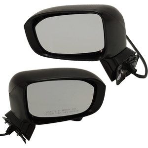 Mirror Pair/Set for 2014-2015 Honda Civic, Right Passenger and Left Driver, Power, Manual Folding, Heated, Paintable, without Auto Dimming, Blind Spot Detection, Memory, and Signal Light Replacement