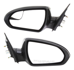 Mirror Pair/Set for 2017-2018 Hyundai Elantra, Right Passenger and Left Driver, Power Adjustable, Manual Folding, Heated, Paintable, without Auto-Dimming or Signal Light, Blind Spot Glass, Non-Towing, No Memory, Replacement