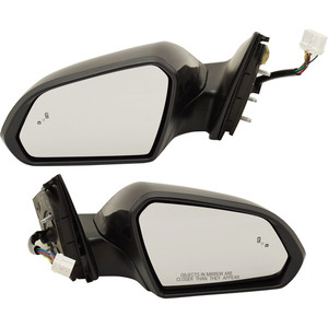 Power Mirror Pair/Set for Hyundai Sonata 2015-2017, Manual Folding, Heated, Paintable, with Blind Spot Detection and Signal Light, without Memory, Right Passenger and Left Driver Replacement