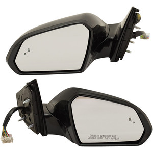 Power Mirror Pair/Set for Hyundai Sonata 2015-2017, Right Passenger and Left Driver, Manual Folding, Heated, Paintable, with Blind Spot Detection, Memory, and Signal Light, Replacement