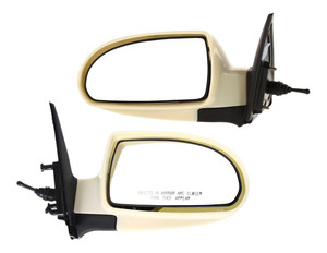 Manual Remote Mirror Pair/Set for Hyundai Elantra 2007-2010, Right Passenger and Left Driver, Manual Folding, Non-Heated, Paintable, without Auto Dimming, Blind Spot Detection, Memory, and Signal Light Replacement