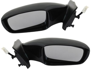 Power Mirror Pair/Set for Hyundai Sonata 2011-2014, Right Passenger and Left Driver, Manual Folding, Heated, Paintable with Signal Light, Excludes Hybrid Model Replacement