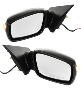 Mirror Pair/Set for 2011-2014 Hyundai Sonata, Right Passenger and Left Driver, Power Adjust, Manual Folding, Non-Heated, Paintable, with Signal Light, Excludes Hybrid Model, Replacement